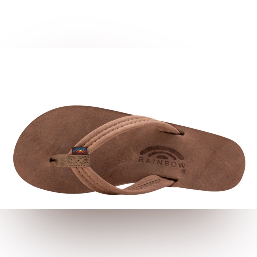 Rainbow Leather Flip Flops
